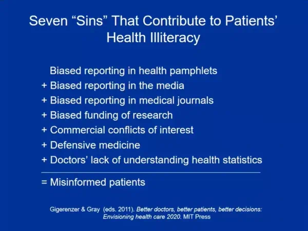 7 sins health illiteracy