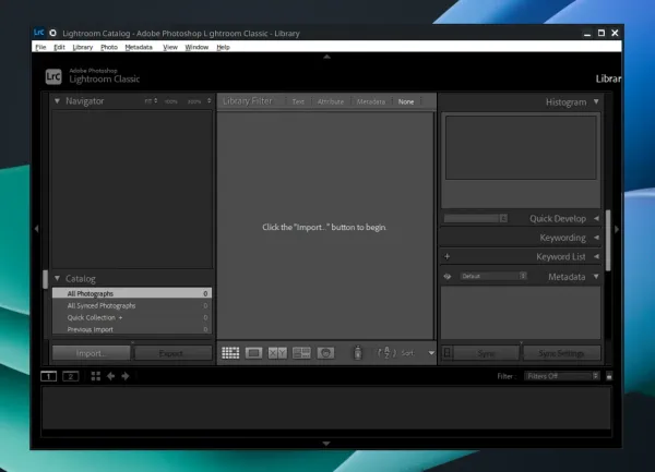 Adobe Lightroom in Distrobox on Wine